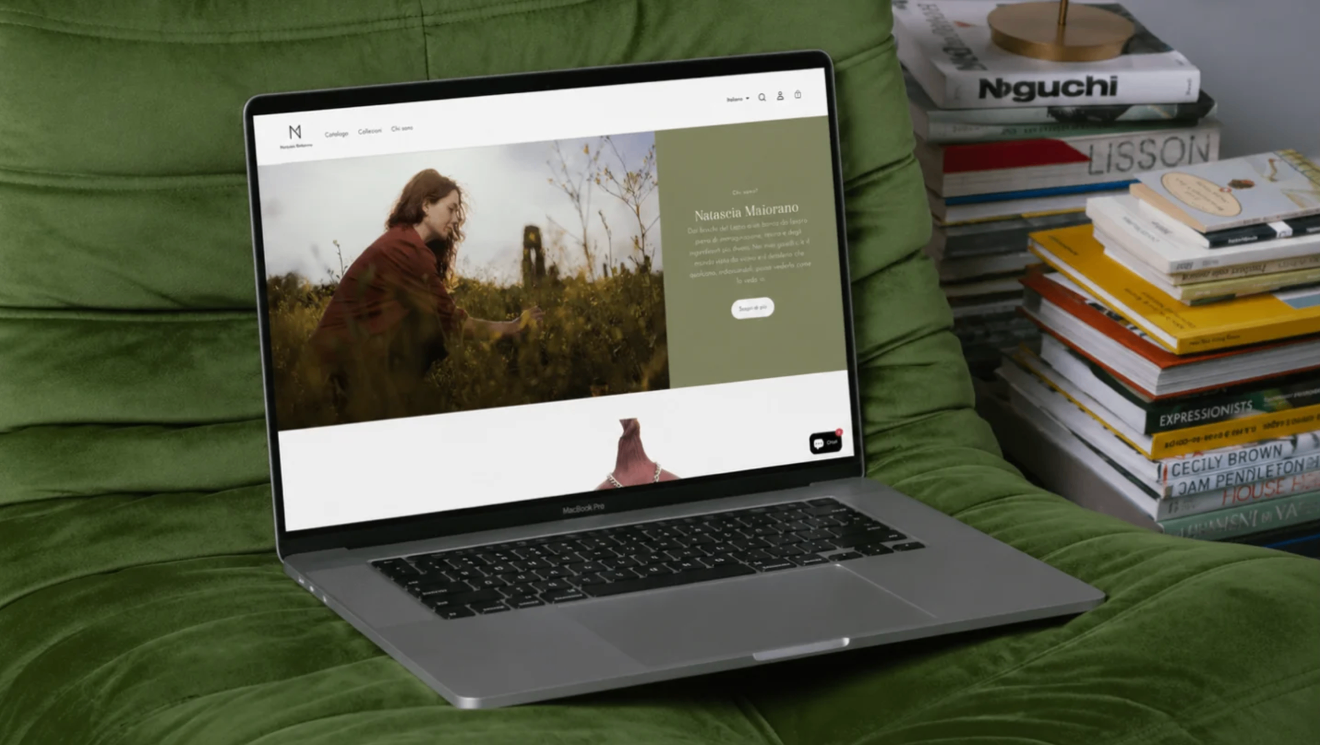 Vista de la nueva homepage Shopify de Natascia Maiorano